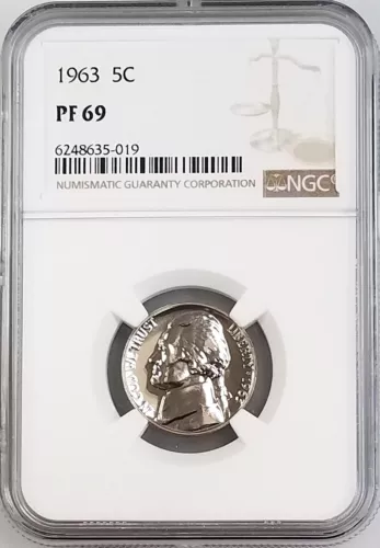 1963 Proof Jefferson Nickel certified PF 69 by NGC!
