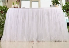 Tablecloth Apron Pure White 5.9" Dia for Wedding Hotel Banquet Party Decorate
