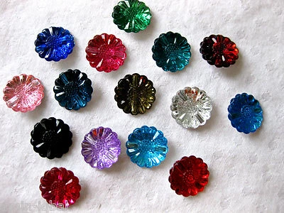 10 Knöpfe, Blumen, in vielen Farben,Farbe wählbar,20mm, Kunststoff K 91 - Bild 1 von 3