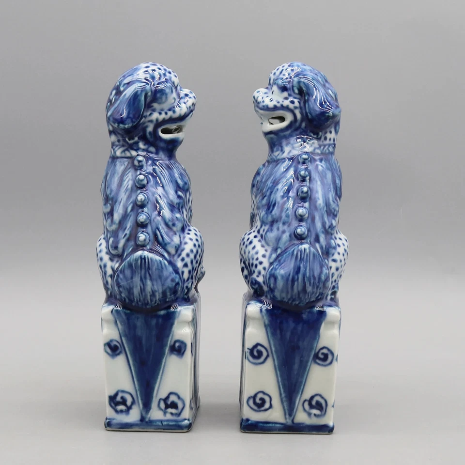 Pair of Foo Dogs,Fu Dogs,Buddha Dogs,Chinese Guardian Lions,Ceramic Sculpture - Image 4 of 4
