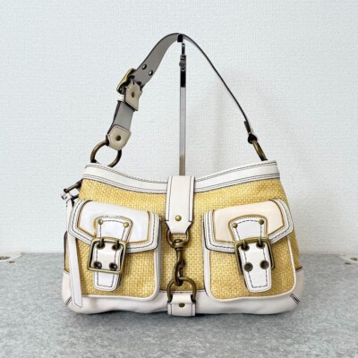 バッグ Coach Legacy Buckle Straw Shoulder Bag s-l400.jpg