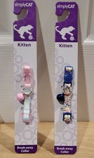 NEW - Break-away KITTEN Collar - 6 - 8" - Adjustable with Bell - Pink or Bluish