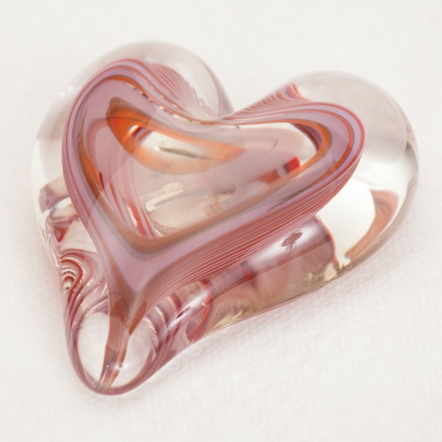 414063 Lovable Hand Blown Glass Heart sculpture paperweight Handmade in USA eBay