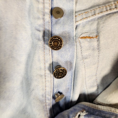 Jean vintage Levi's 501XX para hombre 34X28 azul botón mosca denim pierna recta 501 de colección - Imagen 7 de 14