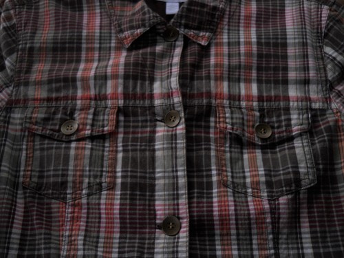 Womens L Charter Club Brown Plaid Stretch Lined Trucker Style Jacket Bust 41" - Picture 4 of 11