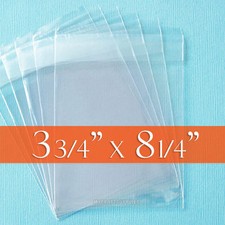 200 Clear Cello Bags, 3.75" x 8.25" Resealable Flap,OPP Poly; 3 3/4 x 8 1/4 inch