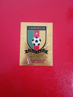Qatar 2022 WC Panini CMR 2 Shield Badge Logo Cameroon US Version Back Black