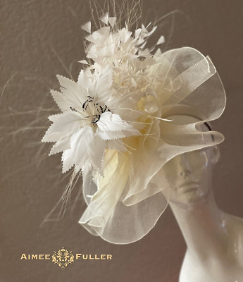 Kentucky Derby Hat Cream Off White Ivory Royal Ascot Fascinator Del Mar Bridal