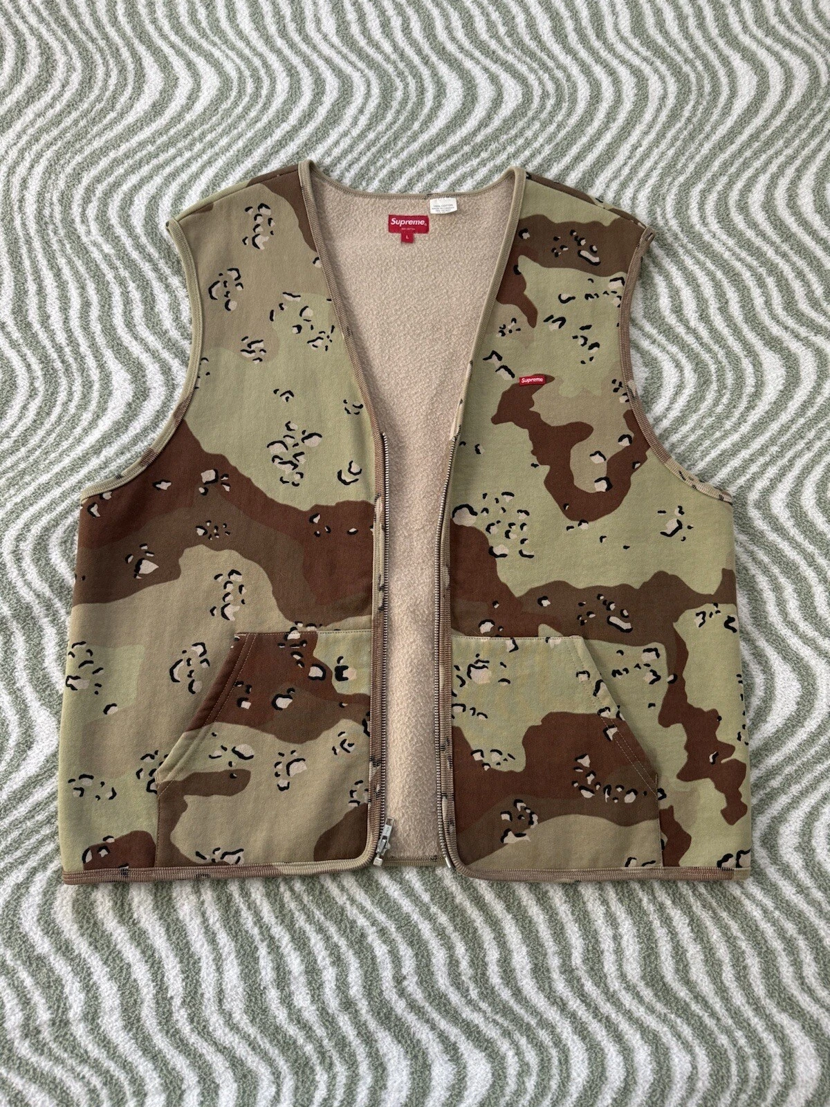 Gilet de sueur supreme zip up chips de chocolat camouflage grand FW20 HTF RARE