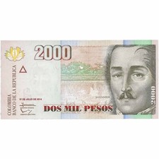 2014 2000 Pesos Colombia Banknote Francisco de Paula Santand (BAN99-)