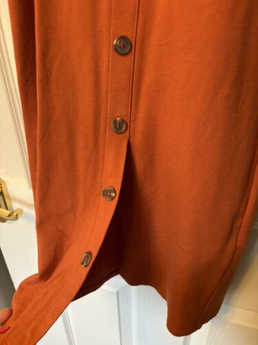Rust Brown Bodycon Midi Button Dress Forever 21 Size Small - Picture 3 of 6
