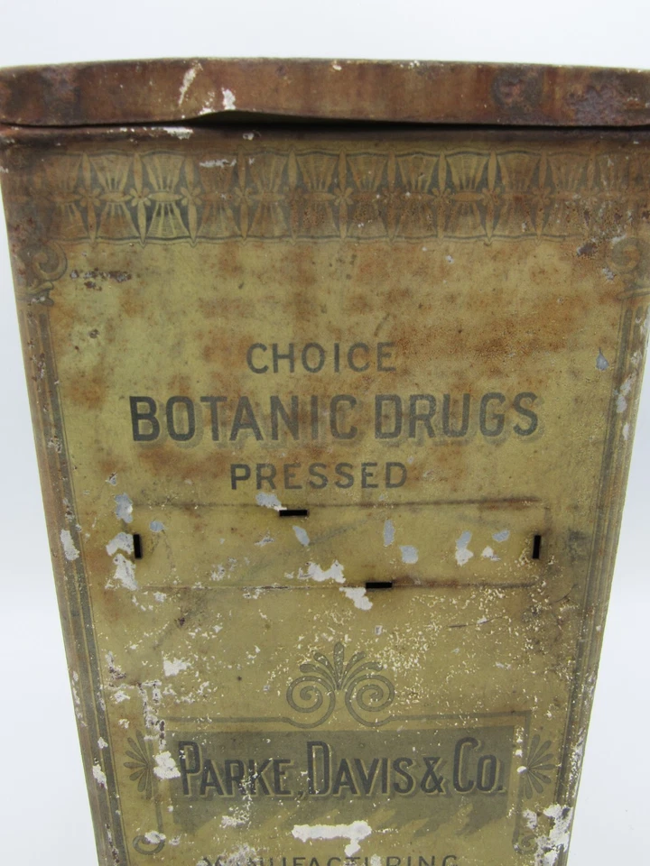 Antiguo Parke Davis Chemists Botánico Medicamentos Tienda Exhibición Cuchillas de Estaño Hierba Foto 2 de 4