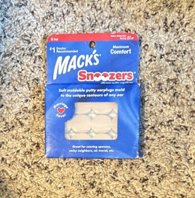 Mack's Snoozers Silicone Putty Earplugs 6 Pair Soft Moldable Putty Max Comfort