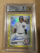 2020 Bowman Chrome Yellow Refractor Auto JASSON DOMINGUEZ 1st Bowman /75  BGS 9