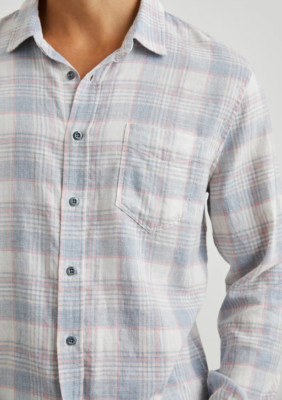 RAILS Shirt Mens XXL White Plaid Button Up Lightweight WYATT Cobalt Flamingo