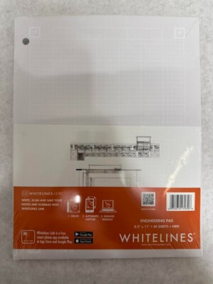 Whitelines 17030 Engineering Pad 8.5''x11'' 80 Sheets Grid