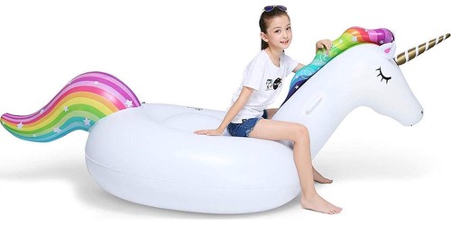 Balsa de salón flotante para piscina inflable unicornio flotante grande montable volable - Imagen 3 de 6