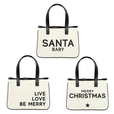 Pack Smart Holiday Mini Canvas Totes Size 11 in W x 9.5 in H x 6 in D