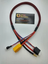 Battery Lead 2s Charge Balance 4mm bullet To XT90 style Lipo 24in long ichar 406