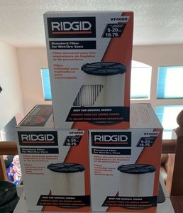 Three (3) Ridgid VF4000 Washable Wet/Dry Vacuum Filter ...