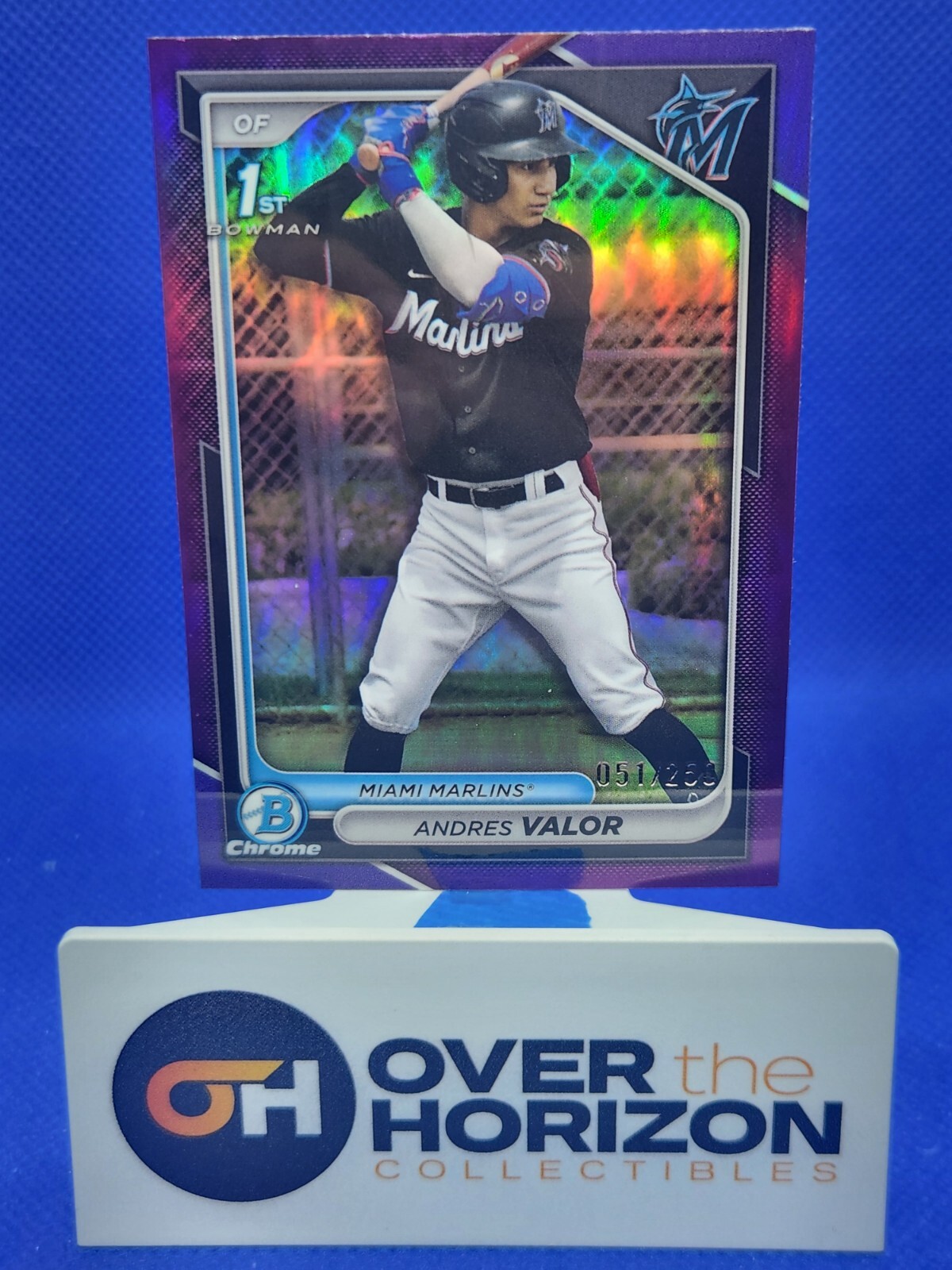 ANDRES VALOR 2024 BOWMAN CHROME 1ST PURPLE REFRACTOR MARLINS /250