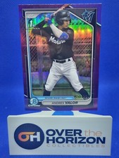 ANDRES VALOR 2024 BOWMAN CHROME 1ST PURPLE REFRACTOR MARLINS /250