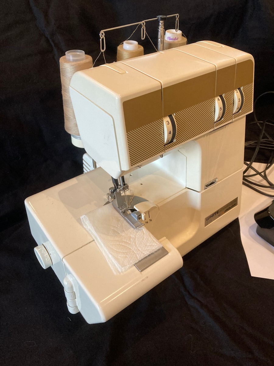 White Super Lock Serger Sewing Machine Model 216W-1 w/ Pedal