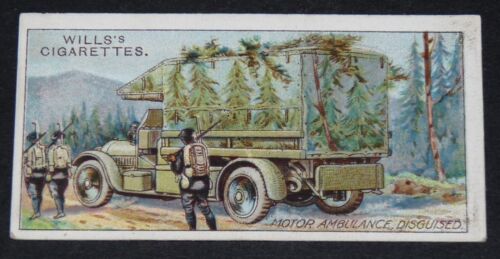 WILLS CIGARETTES CARD 1916 MILITARY MOTORS #31 ENGINE AMBULANCE FRANCE 14-18 - Picture 1 of 2
