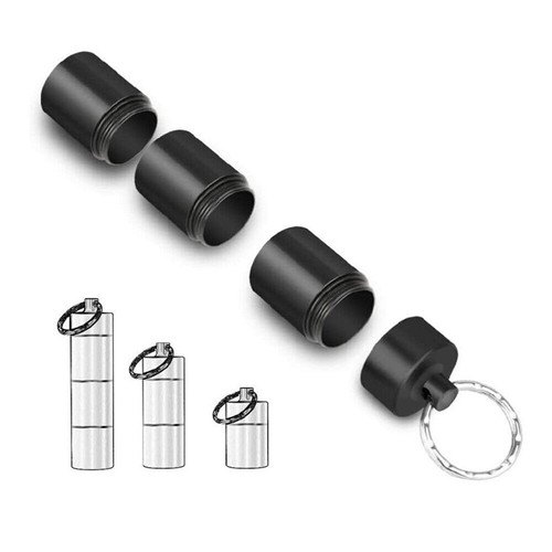2PCS EDC Waterproof Pill Case Capsule Seal Bottle Container Box Outdoor Survival - Picture 4 of 9