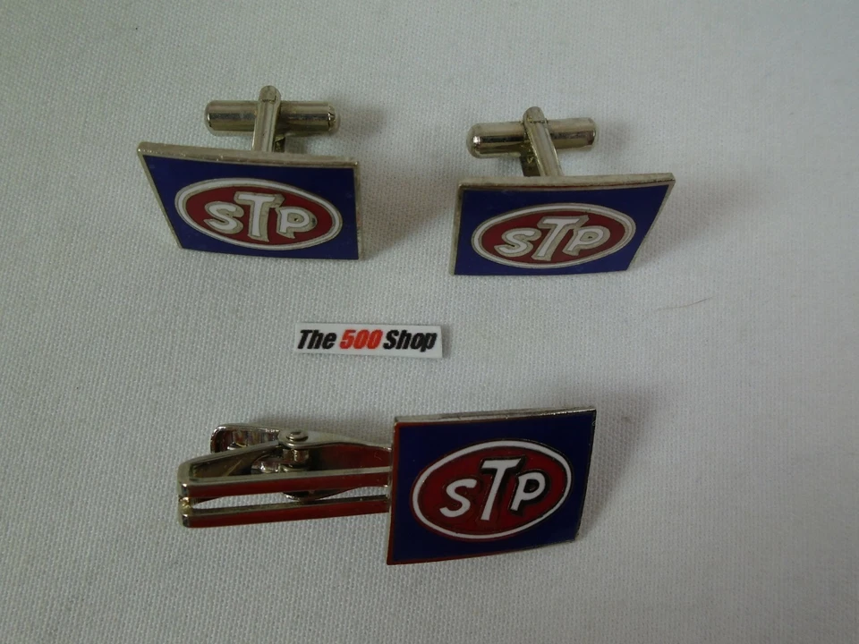 Juego de gemelos y clips de corbata STP 1970 Andy Granatelli Indy 500 IndyCar NASCAR Foto 3 de 4