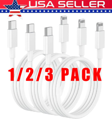 Fast Charger USB C Charging Cable For iPhone 14 13 12 11 Pro Max XR 8 Plus iPad