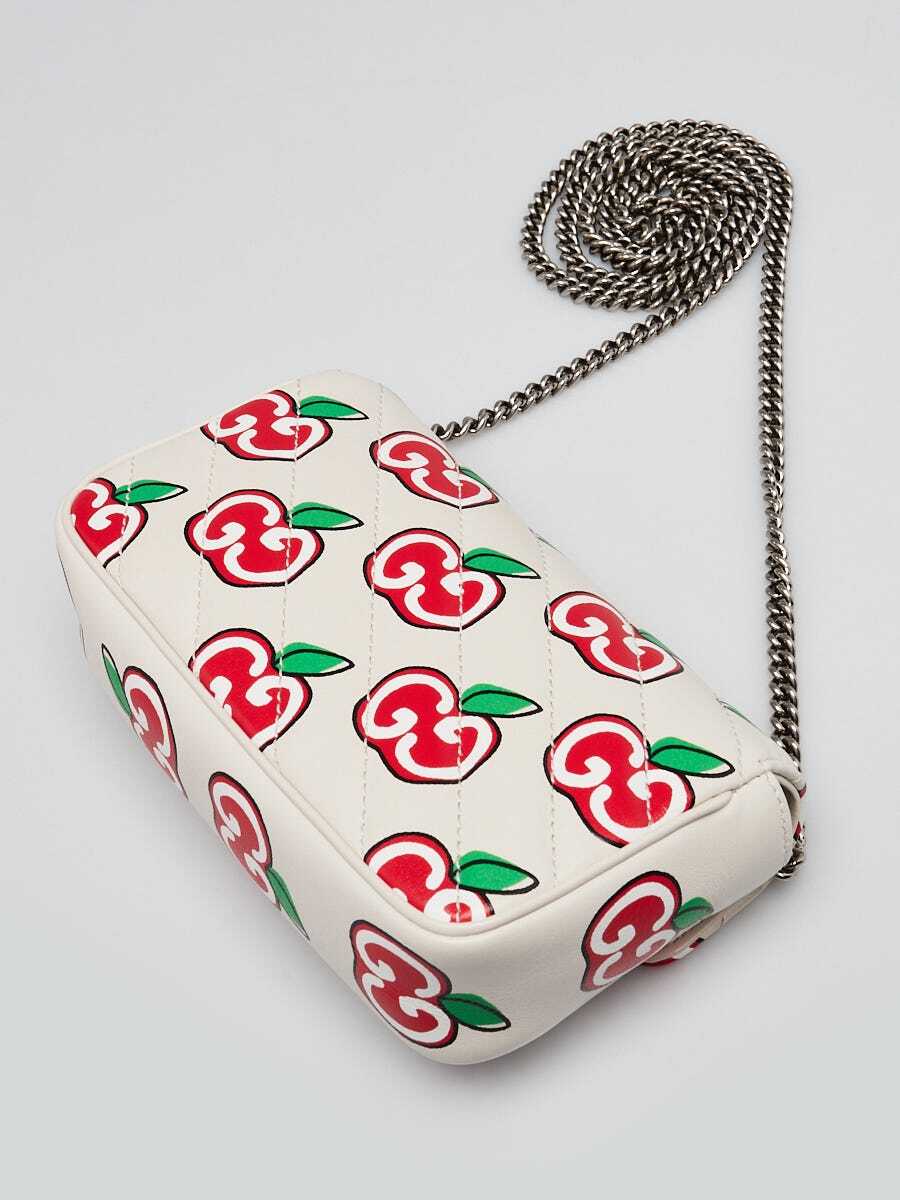 Gucci Red/White Quilted Leather GG Marmont Valentine's Day Super