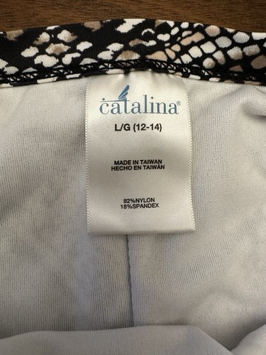 Catalina Women's Black, White and Brown Mosaic 1 Pc Swimsuit Size Lg 12/14 (g4) - Picture 6 of 6