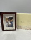 Lenox Forevermore Półka na książki Album fotograficzny Srebrny talerz i drewno Vintage 4x6 zdjęć