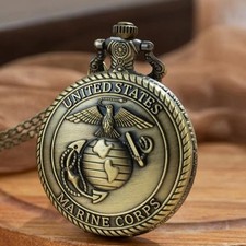 U.S. Marine Corps Pocket Watch United States American Marines Gift Birthday NEW 