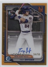 2024 Bowman Draft Chrome Prospect Gold Refractor 34/50 Trey Snyder Auto 0g54