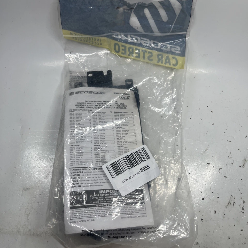 Kit de tablero doble DIN Scosche GM1590DDB para Select 1992 - Up GM, Honda, Isuzu Foto 3 de 3