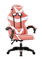 Swivel Adjustable Home Desk Office Computer Gaming Chair - Pink & White