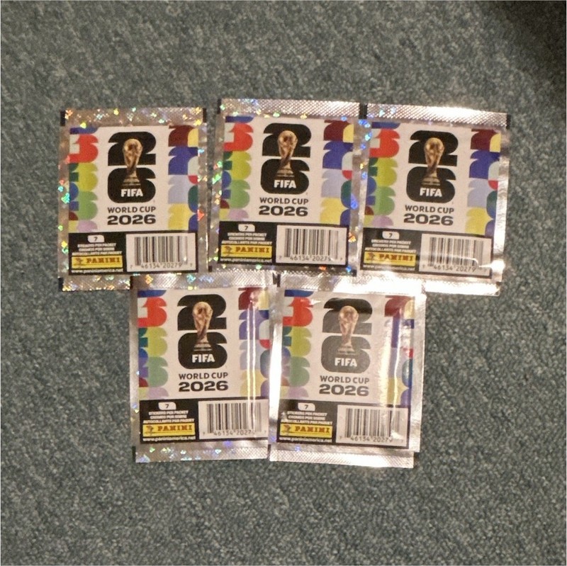 Panini FIFA World Cup 2026 Sealed Sticker Packs Lot of 5 (7 Stickers Each)