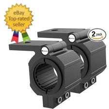 1 Pair Aluminum Mounting Bracket Kit Tube 1.25/1.5 Inch Clamp, Black