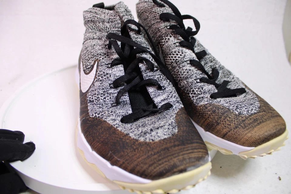 Туфли для гольфа женские Nike Flyknit Chukka без шипов размер 10,5 черные белые 819006-001 - Изображение 2 из 4