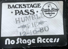 Humble Pie by Brass Ring 2/10 1980 Backstage Pass Free Shipping