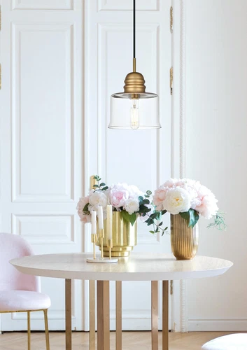 Living District Kenna 6.5" Pendant Clear Shade In Satin Gold - Picture 10 of 10