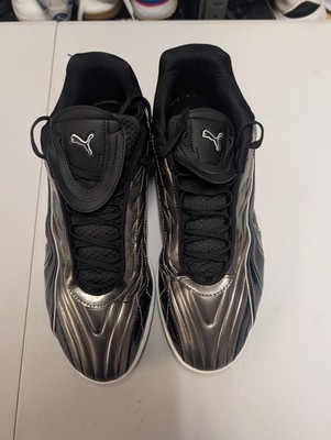 Puma V1per (V-S2 Goalgetter) silber/schwarz UK Größe 11 3 mal getragen schön anzusehen