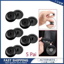 5Pairs Car Seat Belt Buckle Holder Stop Clips Stopper Button Black Universal
