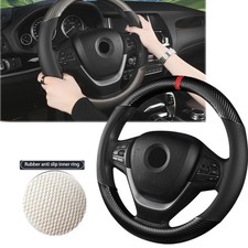 For Bmw Car Steering Wheel Cover Protector 15 Rubber Carbon Leather Non-slip For Bmw Car Steering Wheel Cover Protector 15 Rubber Carbon Leather Non-slip