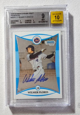 Wilmer Flores 2008 Bowman Chrome Draft Rookie Autograph 10 graded 9.0 by Beckett