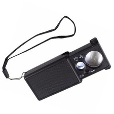 Jewelers Loupe Magnifier With LED Light UV Acrylic Lens 30X 60X Pull Type BEA