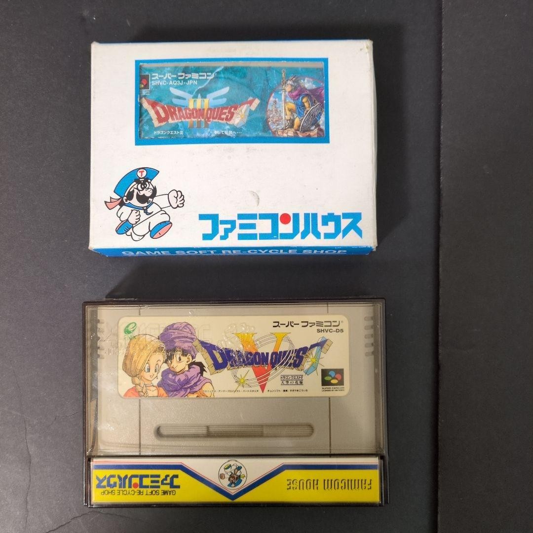 Super Famicom Dragon Quest I&II III V VI 4-Game Set Used Authentic