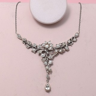 Antique Edwardian Paste BELLE EPOCH Sterling Silver Pendant Necklace